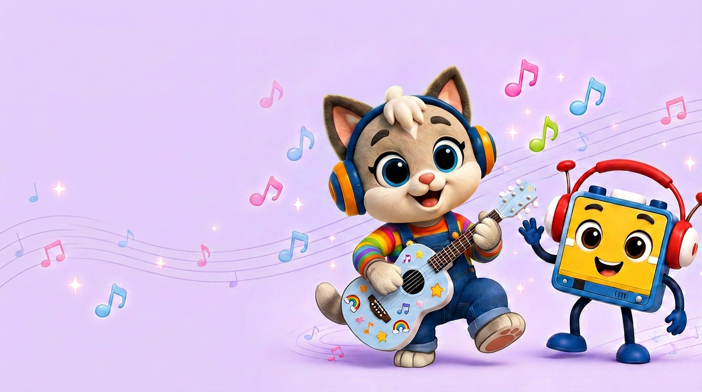 Kitty Kitty and Boom Boom playing music